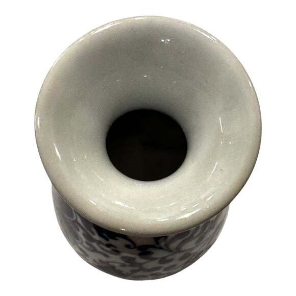 Vtg Cobalt Blue & White Floral Teardrop Bombay Porcelain Vase Made In China 6" - Picture 2 of 6